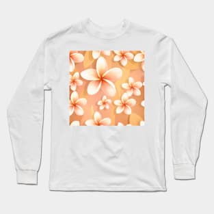 Vibrant Orange Floral Long Sleeve T-Shirt